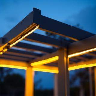 Pérgola bioclimática 3D con iluminación LED